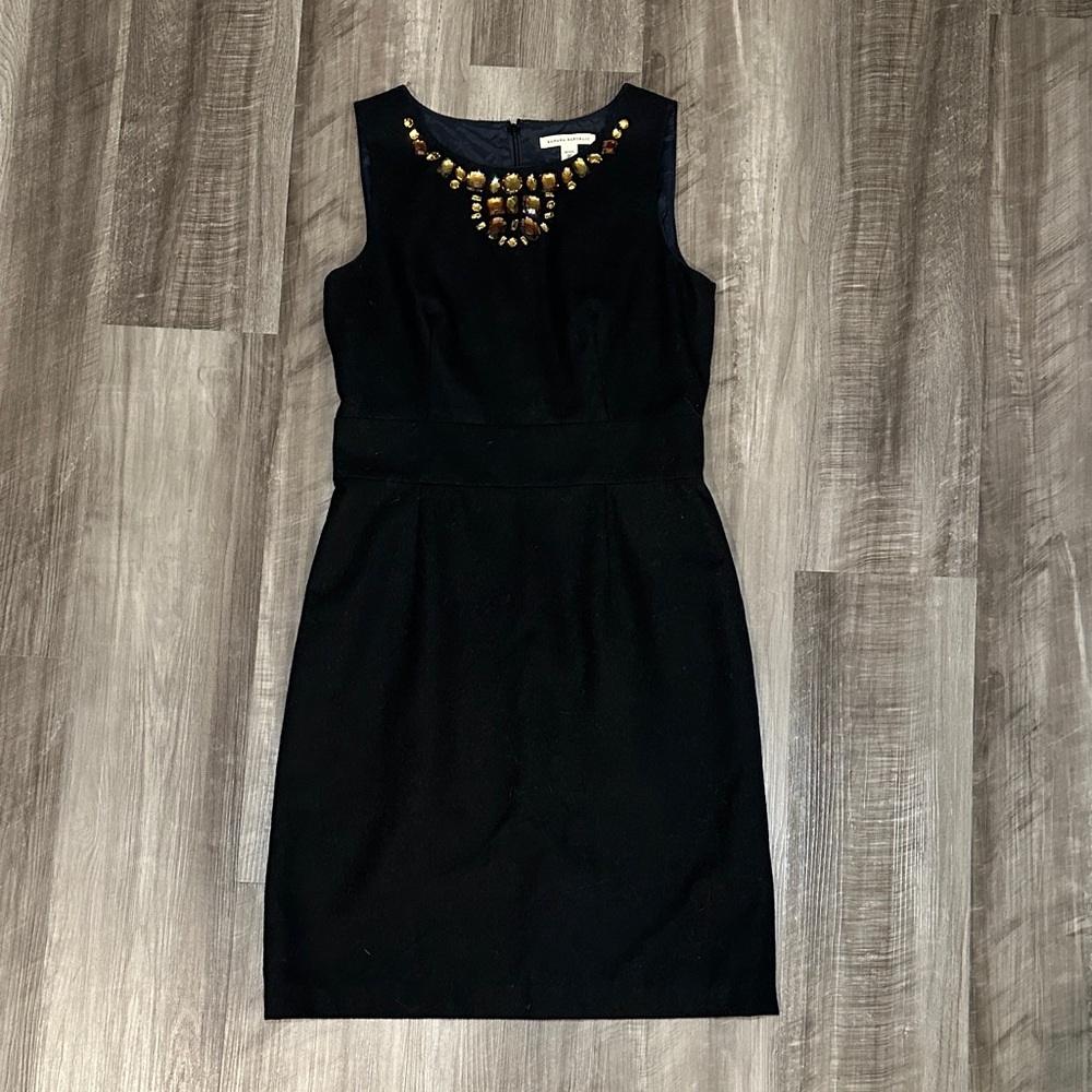 Banana Republic Wool Blend Jewel Embellished Dress - 6P